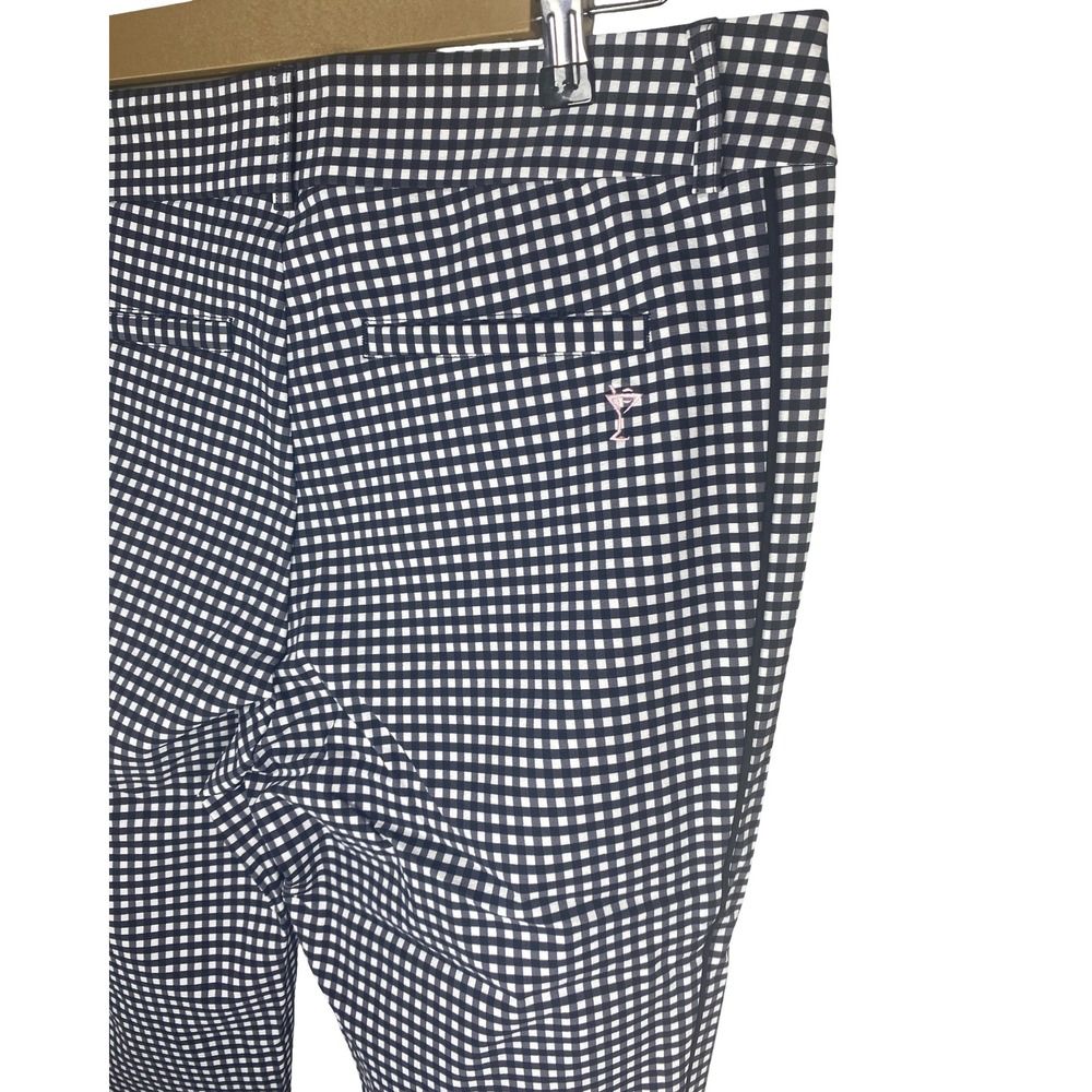 Golftini Womens Ankle Golf Pants Black White Gingham Water Repellent PAAKBWC L - Picture 9 of 10